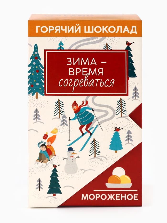 Горячий шоколад «Зима - время согреваться», вкус: мороженое, 125 г (25 г × 5 шт.)