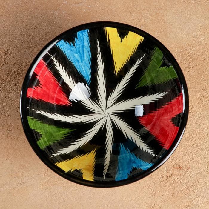 Бульонница узбекская Риштанская Керамика «Атлас», 900 мл, d=18 см, разноцветная