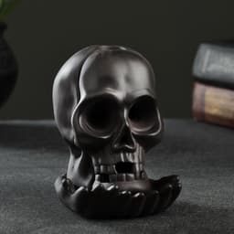 Подставка для благовоний TAKE IT EASY «Череп», набор благовоний конусы, стелющийся дым, 10×8×8 см, с подсветкой, батарейки LR=44