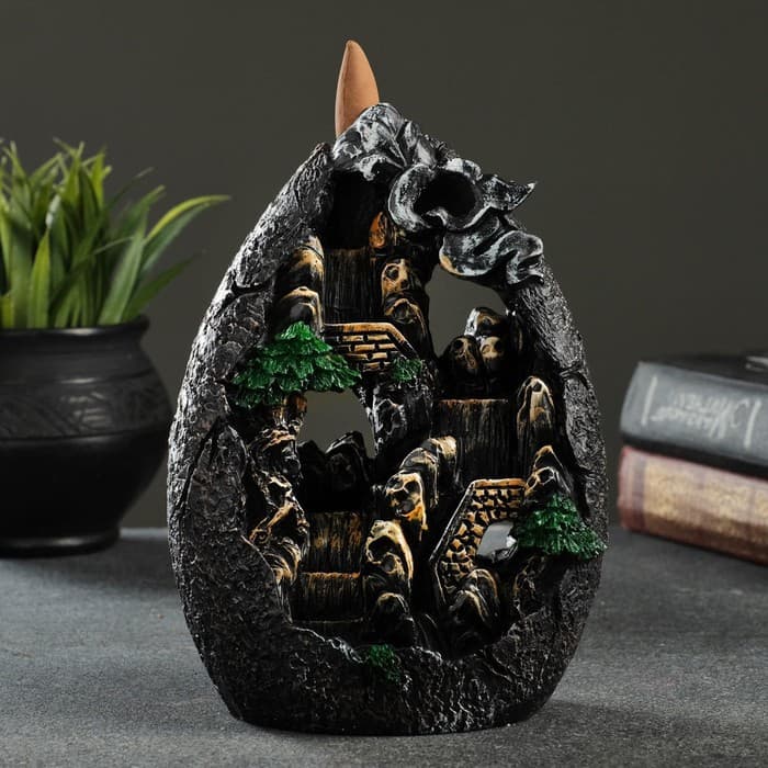 Подставка для благовоний TAKE IT EASY «Горы», набор благовоний конусы, стелющийся дым, 19×13×8 см