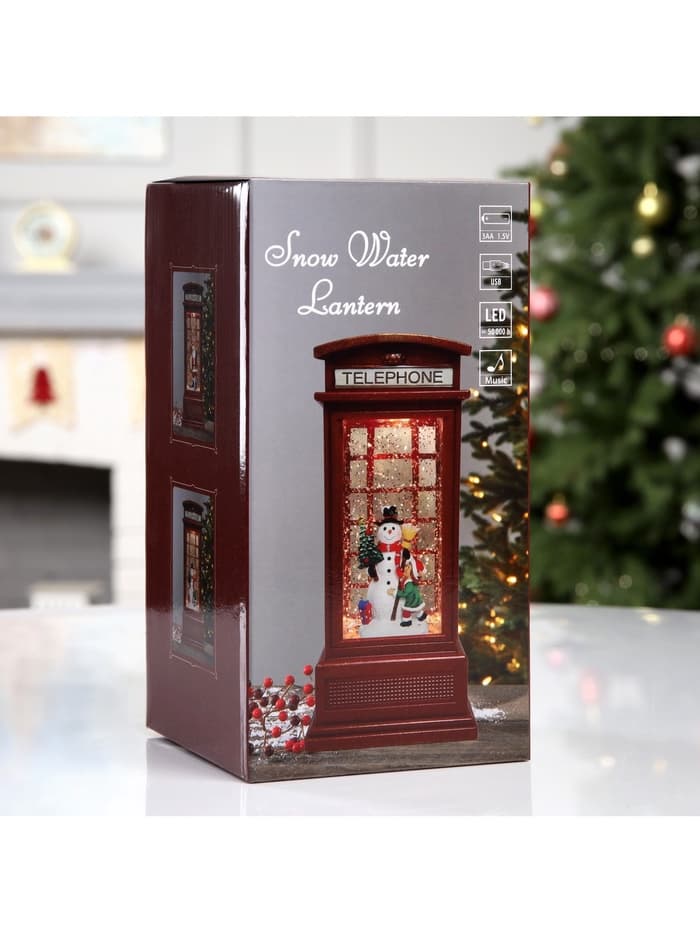 Светодиодная фигура «Девочка и снеговик» 9×20×8 см, пластик, от батареек ААх3, USB, свечение тёплое белое