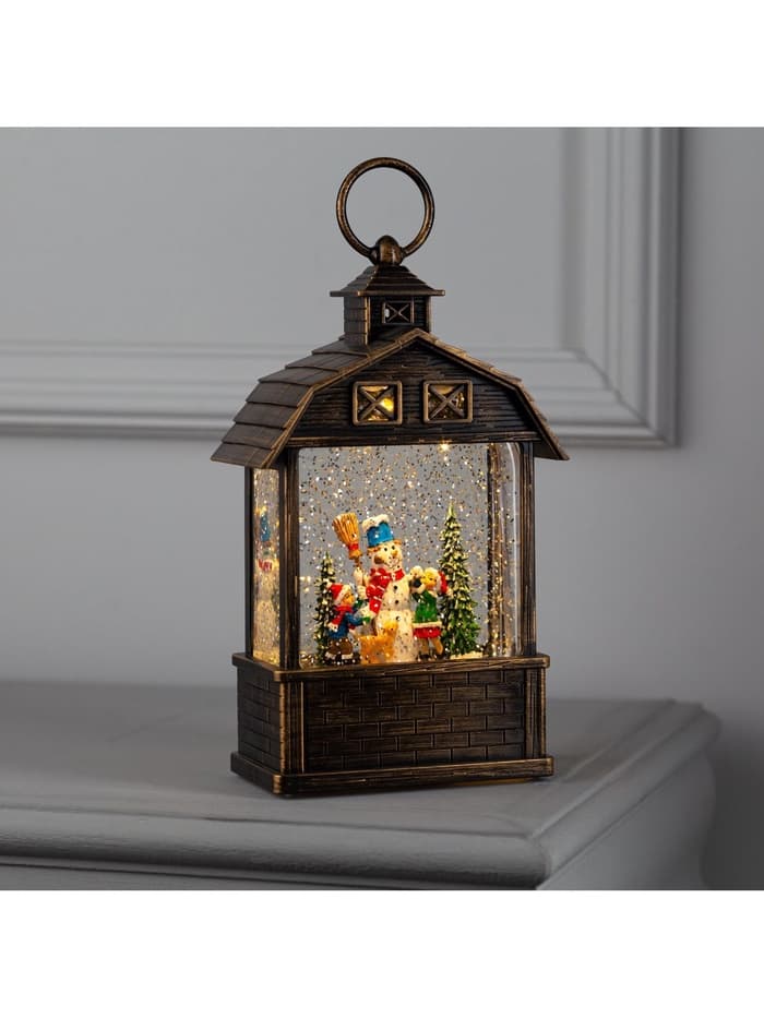 Светодиодная фигура «Дети и снеговик» 14×24×8 см, пластик, от батареек ААх3, USB, свечение тёплое белое