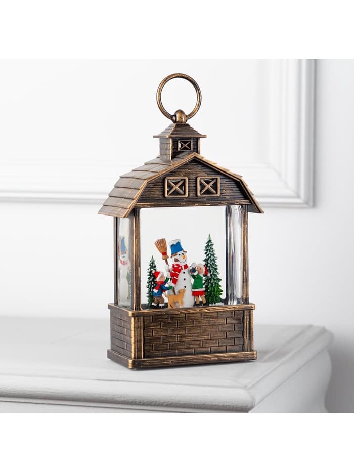 Светодиодная фигура «Дети и снеговик» 14×24×8 см, пластик, от батареек ААх3, USB, свечение тёплое белое