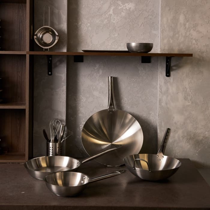 Сковорода - Вок Hanna Knövell Chief, d=32 см, с ручкой, нержавеющая сталь, хромированная