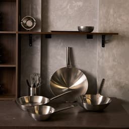 Сковорода - Вок Hanna Knövell Chief, d=32 см, с ручкой, нержавеющая сталь, хромированная