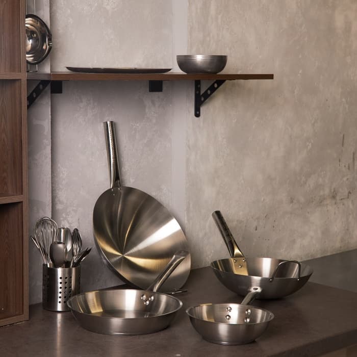 Сковорода - Вок Hanna Knövell Chief, d=32 см, с ручкой, нержавеющая сталь, хромированная