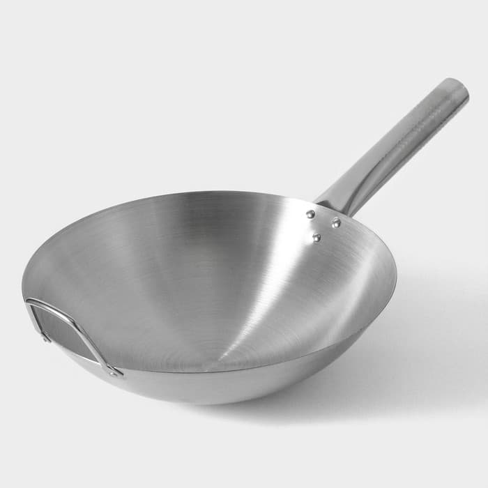 Сковорода - Вок Hanna Knövell Chief, d=32 см, с ручкой, нержавеющая сталь, хромированная