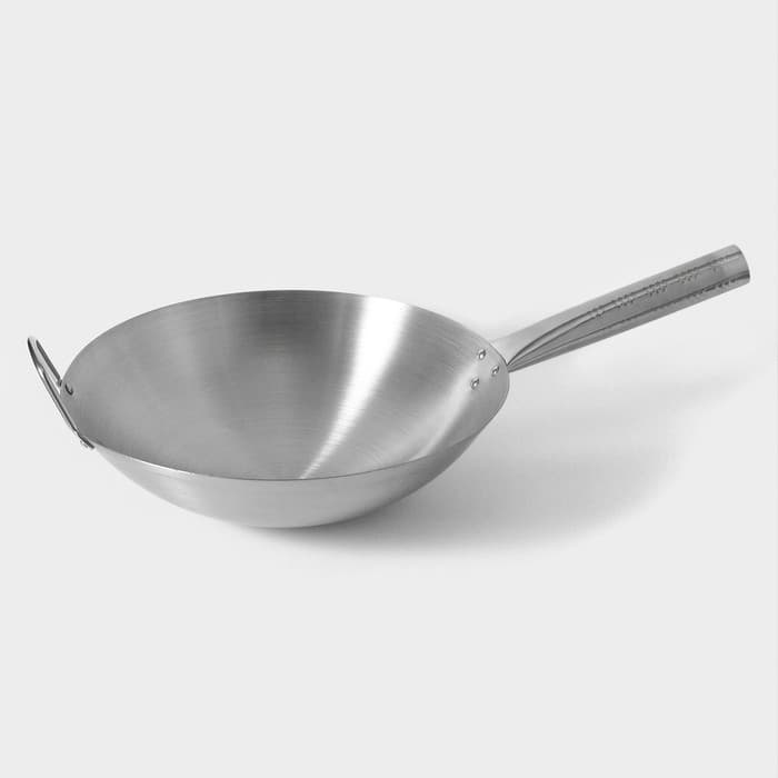Сковорода - Вок Hanna Knövell Chief, d=32 см, с ручкой, нержавеющая сталь, хромированная