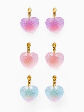 Серьги ассорти «Мармеладные сердечки», в сахаре, цвет МИКС