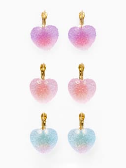 Серьги ассорти «Мармеладные сердечки», в сахаре, цвет МИКС