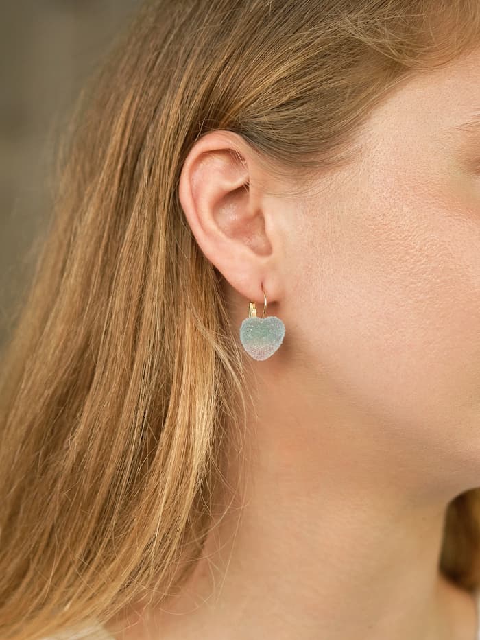 Серьги ассорти «Мармеладные сердечки», в сахаре, цвет МИКС