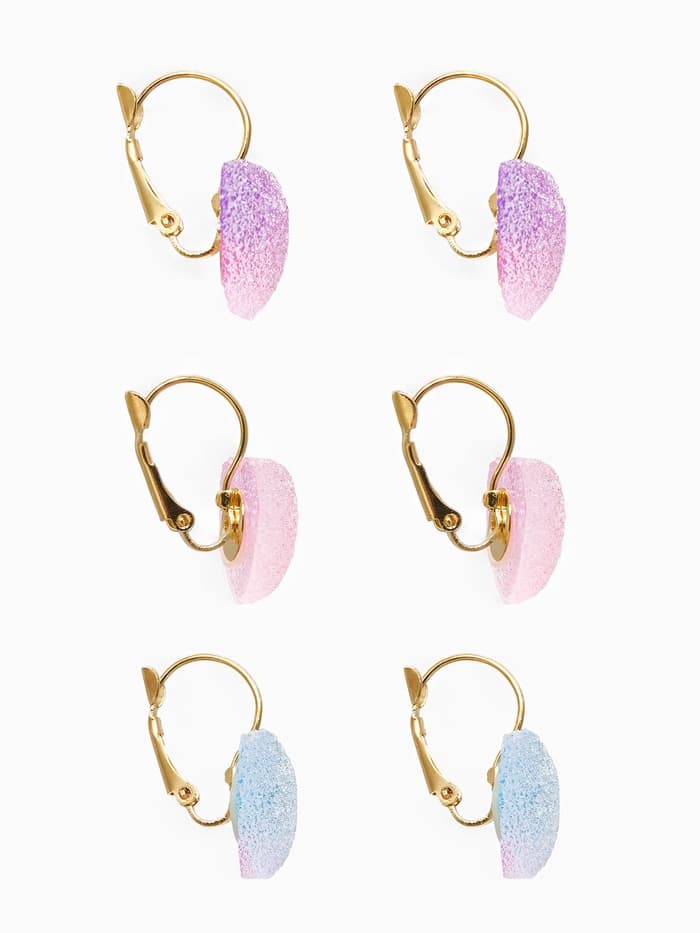 Серьги ассорти «Мармеладные сердечки», в сахаре, цвет МИКС