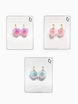 Серьги ассорти «Мармеладные сердечки», в сахаре, цвет МИКС