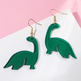 Серьги акриловые «Динозаврик», мультяшный, зелёные
