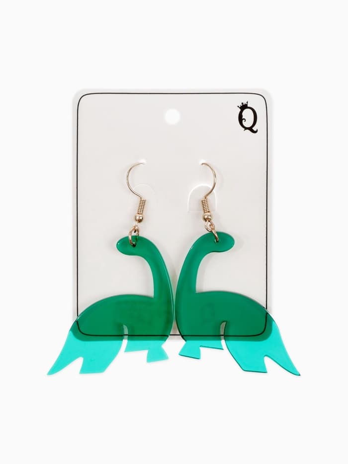 Серьги акриловые «Динозаврик», мультяшный, зелёные