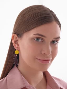 Серьги акриловые «Динозаврик», милый, фиолетово-жёлтые