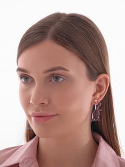 Серьги акриловые «Динозаврик», милый, фиолетово-жёлтые