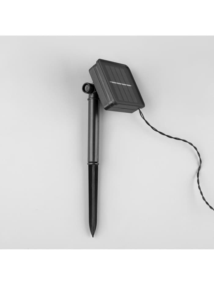 Гирлянда садовая «Нить», 4.5 м, уличная, с насадками «Цветок», IP44, 30 LED, 2 режима, солнечная батарея, тёмная нить, свечение мульти