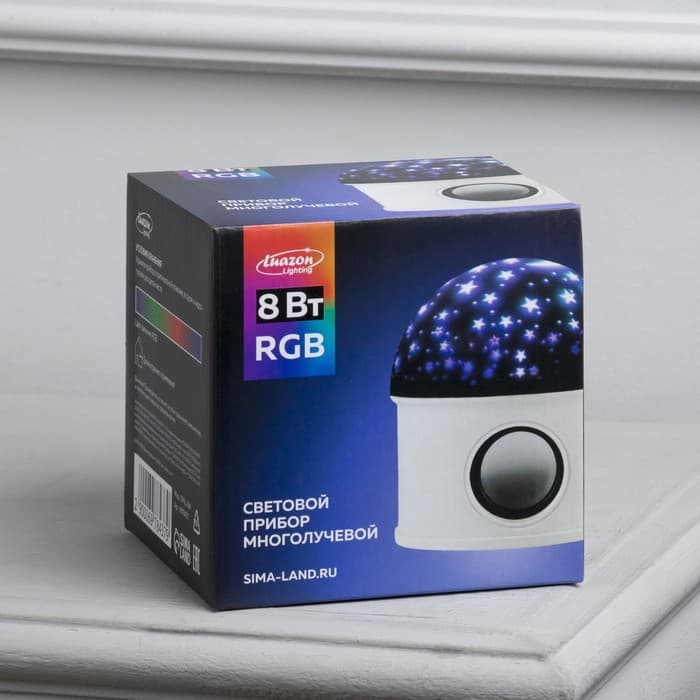 Световой прибор «Звёздное небо» 12 см, динамик, съёмная полусфера, 220 В, свечение RGB