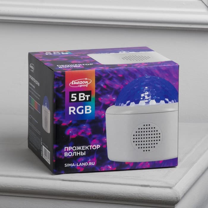 Световой прибор «Волны» 10.5 см, лазер, динамик, пульт ДУ, 5 В, свечение мульти