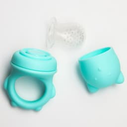 Ниблер для прикорма «Мишка» с силиконовой сеточкой, цвет бирюзовый