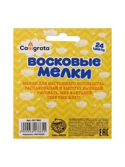 Мелки восковые Calligrata, цветные, 24 цвета, 93×8 мм