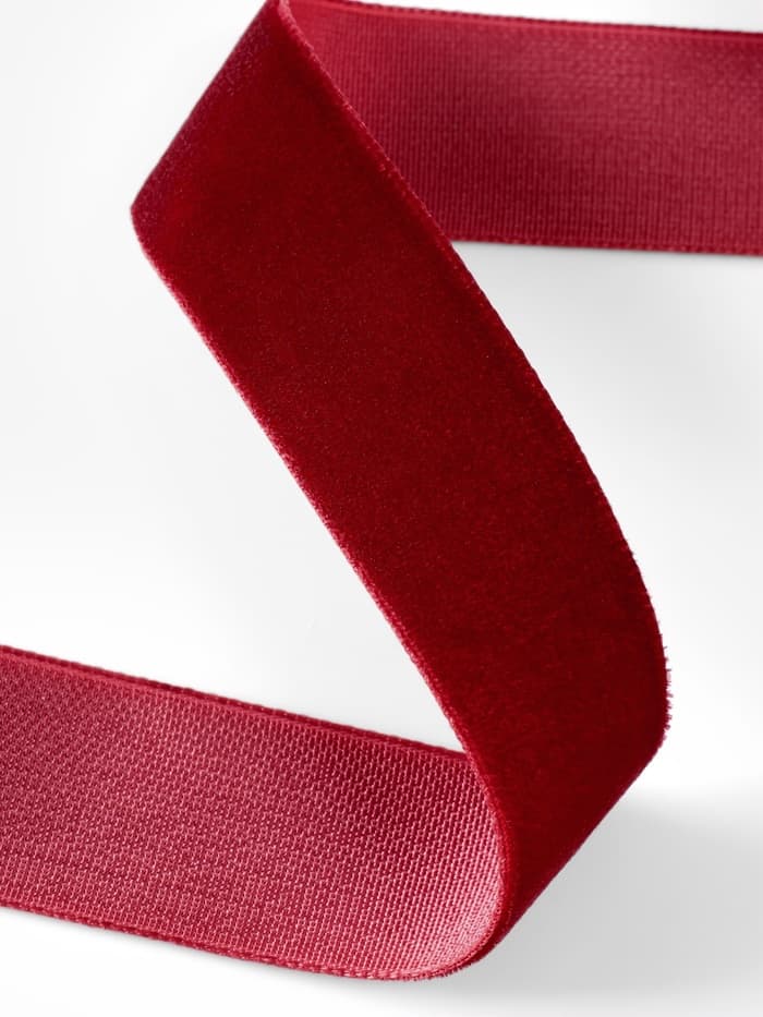 Лента бархатная, 20 мм, 18±1 м, бордовая №46
