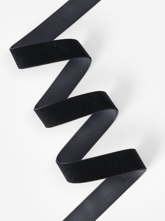 Лента бархатная, 20 мм, 18±1 м, чёрная №03