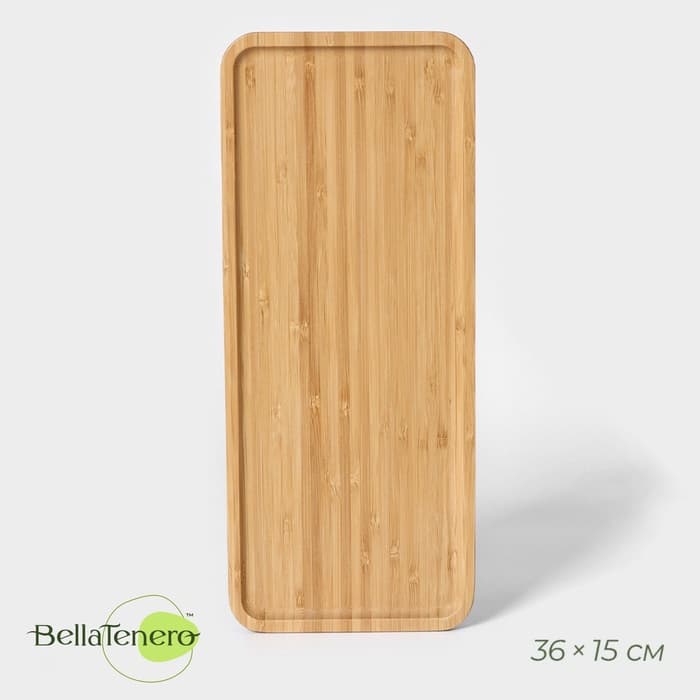 Блюдо для подачи BellaTenero Striata, прямоугольное, 36×15 см, бамбук