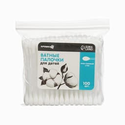 Ватные палочки для детей Крошка Я, пакет 100 шт., наконечник - классика
