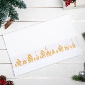 Полотенце махровое «Этель. Новый год: Домики», 50×90 см, хлопок 100%