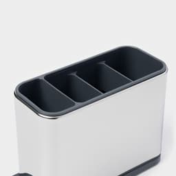 Подставка для столовых приборов Magistro «Металлик», 4 отделения, по верху 18×8.3×13.7 см, пластик, нержавеющая сталь