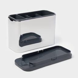 Подставка для столовых приборов Magistro «Металлик», 4 отделения, по верху 18×8.3×13.7 см, пластик, нержавеющая сталь