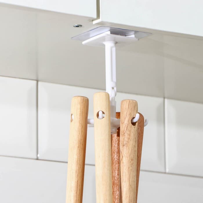 Держатель - крючок для кухонных принадлежностей Доляна Hold, пластик, белый