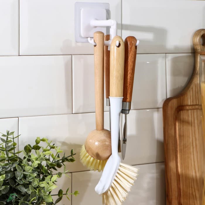 Держатель - крючок для кухонных принадлежностей Доляна Hold, пластик, белый