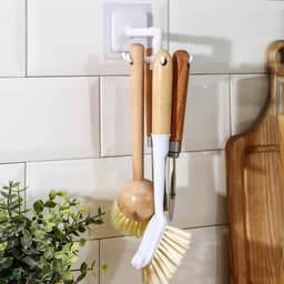 Держатель - крючок для кухонных принадлежностей Доляна Hold, пластик, белый