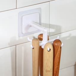 Держатель - крючок для кухонных принадлежностей Доляна Hold, пластик, белый