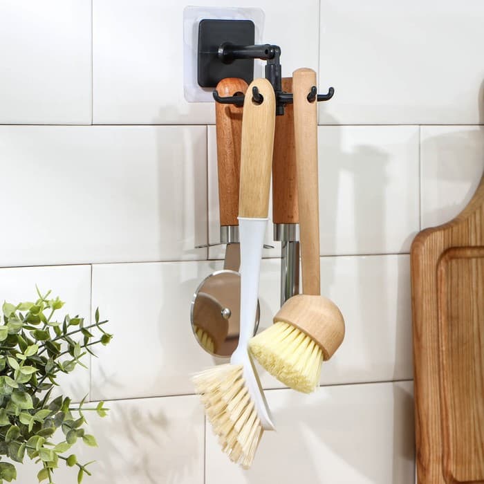 Держатель - крючок для кухонных принадлежностей Доляна Hold, пластик, чёрный