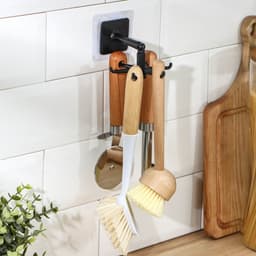 Держатель - крючок для кухонных принадлежностей Доляна Hold, пластик, чёрный