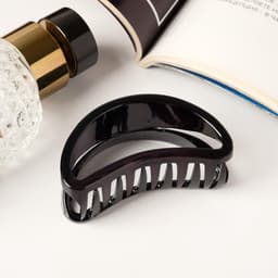 Крабик для волос «Глянец», утончённая дуга, 6.5×3 см, чёрный