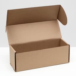 Коробка складная под бутылку, без печати, бурая 12×33.6×12 см
