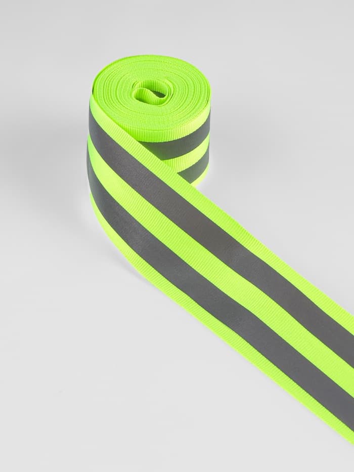 Светоотражающая лента-стропа, 40 мм, 5 ± 1 м, цвет салатовый