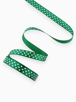 Лента атласная «Горох», 15 мм × 23±1 м, тёмно-зелёная №049