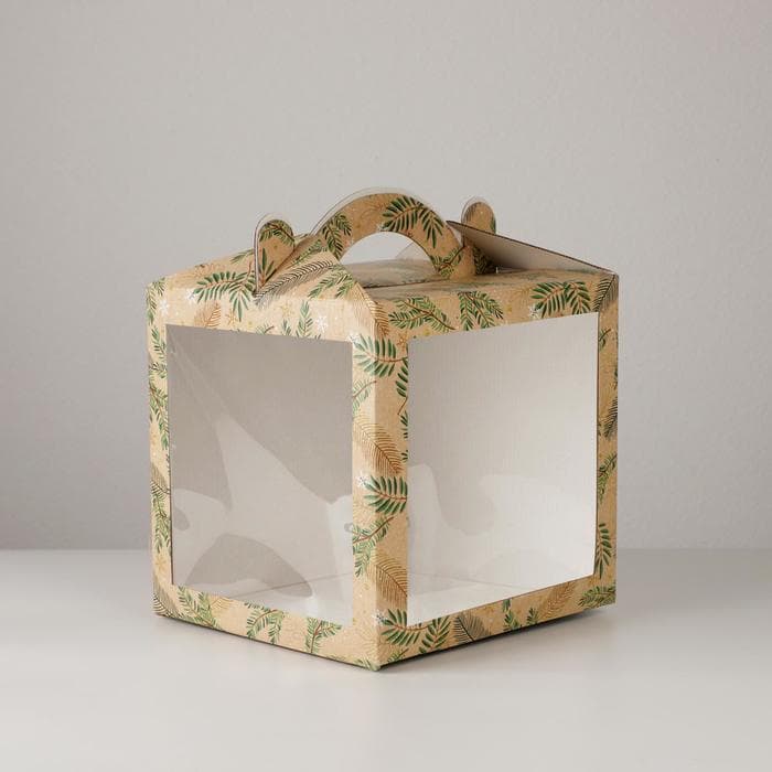 Коробка кондитерская новогодняя с окном, сундук, «Сказка» 20×20×20 см