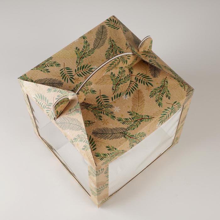 Коробка кондитерская новогодняя с окном, сундук, «Сказка» 20×20×20 см