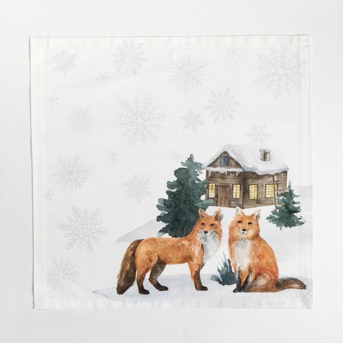 Скатерть на стол с салфетками «Этель» Forest animals: скатерть 150×220±3 см с ГМВО, салфетки 40×40 см - 12 шт.