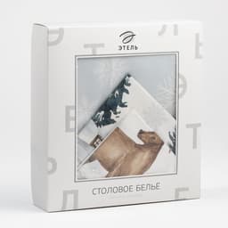 Скатерть на стол с салфетками «Этель» Forest animals: скатерть 150×110±2 см с ГМВО, салфетки 40×40 см - 4 шт.