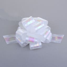 Подарочный бант - шар №5 перламутровый, белый, для упаковки подарков