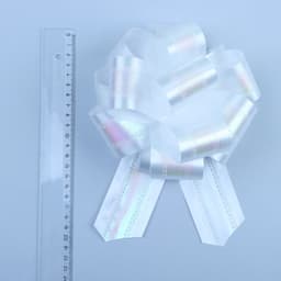 Подарочный бант - шар №5 перламутровый, белый, для упаковки подарков