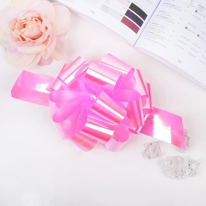 Подарочный Бант - шар №5 перламутровый, розовый, для упаковки подарков